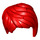 LEGO Rood Kort Tousled Haar naar Links geveegd (37823)