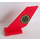 LEGO Red Shuttle Tail 2 x 6 x 4 with Gold and Dark Green Target Sticker (6239)