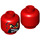LEGO Red Skull Head (Recessed Solid Stud) (3626 / 25954)