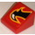 LEGO Rood Helling 1 x 1 (31°) met Zwart Klauw Patroon for Rechtsaf Kant Sticker (50746)