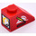 LEGO Rood Helling 1 x 2 (45°) met Lamp en Brand Slang Sticker (3040)