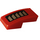 LEGO Rood Helling 1 x 2 Gebogen met Lucht Vent Grilles Links Sticker (11477)