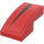LEGO Red Slope 1 x 2 Curved with Black Stripe left side Sticker (11477)