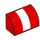 LEGO rot Steigung 1 x 2 Gebogen mit Weiß stripe (94858 / 101875)