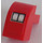 LEGO rouge Pente 1 x 2 x 1.3 Incurvé avec assiette avec Lights Autocollant (6091)