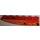 LEGO Red Slope 1 x 6 Curved Inverted with black flames and white pattern (right side) Sticker (41763)