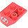 LEGO Rood Helling 2 x 2 (45°) Omgekeerd met &#039;LT&#039; logo Sticker met platte afstandsring eronder (3660)