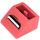 LEGO Rood Helling 2 x 2 (45°) Omgekeerd met Smiling Mouth met platte afstandsring eronder (3660 / 95629)
