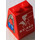 LEGO Rood Helling 2 x 2 x 2 (65°) met Koptelefoon en Wit Eagle Facing Links Sticker zonder buis aan de onderzijde (3678)