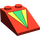 LEGO Red Slope 2 x 3 (25°) with Yellow and Green Triangles with Rough Surface (3298)