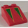 LEGO Red Slope 2 x 3 (25°) with Yellow Bordered Green Triangles with Rough Surface (3298)