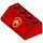 LEGO Rood Helling 2 x 4 (45°) met Brand logo met glad oppervlak (3037 / 43143)