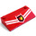 LEGO Red Slope 3 x 6 (25°) with Fire Logo and White Stripes Sticker without Inner Walls (58181)