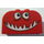 LEGO rot Steigung Backstein 2 x 4 x 2 Gebogen mit Smiling Monster Gesicht (4744)