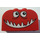 LEGO Red Slope Brick 2 x 4 x 2 Curved with Smiling Monster Face (4744)