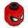 LEGO rot Spider-Man Kopf mit Groß Weiß und Silber Augen (Einbau-Vollbolzen) (3626 / 78941)