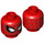 LEGO Rood Spider-Man Hoofd met Groot Wit en Zilver Ogen (Verzonken Solid Stud) (3626 / 78941)