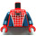 LEGO rouge Spider-Man Torse avec Argent Web et Noir Araignée sur De Affronter et rouge Araignée sur Retour avec Dark Bleu Bras et rouge Mains (973)
