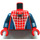 LEGO Red Spider-Man Torso with Silver Web and Black Spider on Front and Red Spider on Back with Dark Blue arms and Red Hands (973 / 73403)