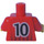 LEGO Rojo Deportes Torso con Fútbol Camisa con Number 10 en Frontal y Parte trasera (973)