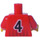 LEGO Rouge Des sports Torse avec Football Chemise avec Number 4 sur De Face et Retour (973)