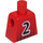 LEGO Rojo Deportes Torso sin brazos con Number 2 en Frontal y Parte trasera (973)