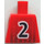 LEGO Rojo Deportes Torso sin brazos con Number 2 en Frontal y Parte trasera (973)