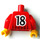 LEGO Red Sports Torsowith Soccer Shirt with Number 18 on Front and Back (973 / 73403)