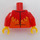 LEGO Rot Stuntz Fahrer (Lightning) Minifigur Torso (973 / 76382)