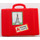 LEGO Red Suitcase with Film Hinge with &quot;2B&quot; and Statue of Liberty Sticker (33007)