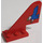 LEGO rot Schwanz 2 x 5 x 3.667 Flugzeug mit Blau Eagle Aufkleber (3587)