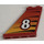 LEGO Red Tail 4 x 1 x 3 with Tiger Stripes and Number 8 Left Sticker (2340)