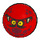 LEGO Red Technic Ball with Goblin Face with Yellow Eyes (18384 / 24170)