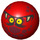 LEGO Red Technic Ball with Goblin Face with Yellow Eyes (18384 / 24170)