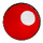 LEGO rot Technic Ball mit Weiß Kreis (18384 / 47937)