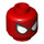 LEGO Red The Amazing Spider-Man Minifigure Head (Recessed Solid Stud) (3274 / 104688)