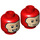 LEGO rot The Flash Minifigure Kopf (Einbau-Vollbolzen) (3626 / 37070)