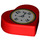 LEGO rouge Tuile 1 x 1 Cœur avec Clock (39739 / 49374)