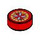 LEGO Red Tile 1 x 1 Round with Compass with Azure (35380 / 101984)