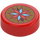 LEGO Red Tile 1 x 1 Round with Compass with Azure (35380 / 101984)