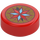 LEGO Red Tile 1 x 1 Round with Compass with Azure (35380 / 101984)