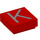 LEGO Rood Tegel 1 x 1 met Letter K met groef (11555 / 13419)