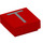 LEGO Red Tile 1 x 1 with Letter T with Groove (3070)