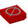 LEGO Red Tile 1 x 1 with Letter Ø with Groove (13437 / 51481)