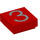 LEGO Red Tile 1 x 1 with Number 3 with Groove (11600 / 13441)