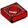 LEGO Red Tile 1 x 1 with Red Kryptomite Face  with Groove (3070 / 29667)