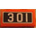 LEGO Rood Tegel 1 x 2 met &#039;301&#039; Sticker met groef (3069)