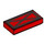 LEGO rouge Tuile 1 x 2 avec Noir Traverser X avec rainure (3069 / 104280)