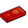 LEGO Rød Tile 1 x 2 med Chinese Characters med Rille (3069 / 67679)