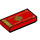 LEGO Red Tile 1 x 2 with Envelope with Gold Flap, Diamond, and Trim with Groove (3069 / 83669)